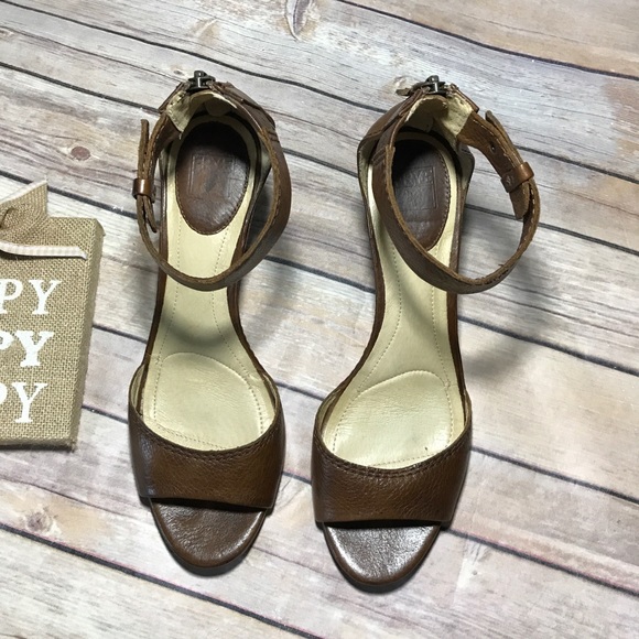 Frye Leather Wedge Sandal EUC Size 9 - Picture 5 of 7